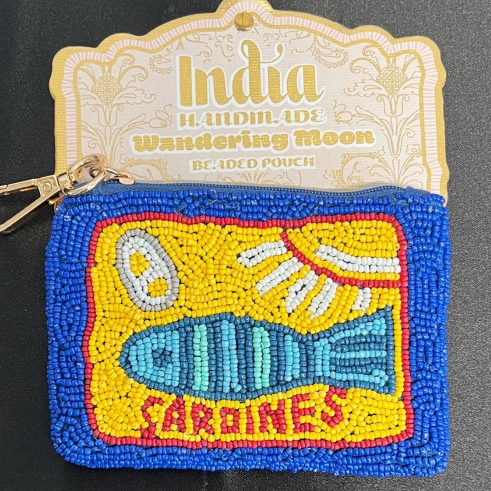 New Wandering Moon Sardine Beaded Pouch Bag Clutch Sardine Design Viral Keychain